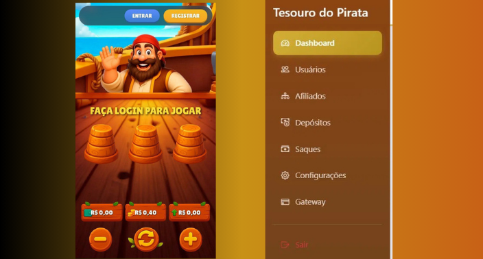 Script completo do Jogo do Copo - Tesouro do Pirata!
