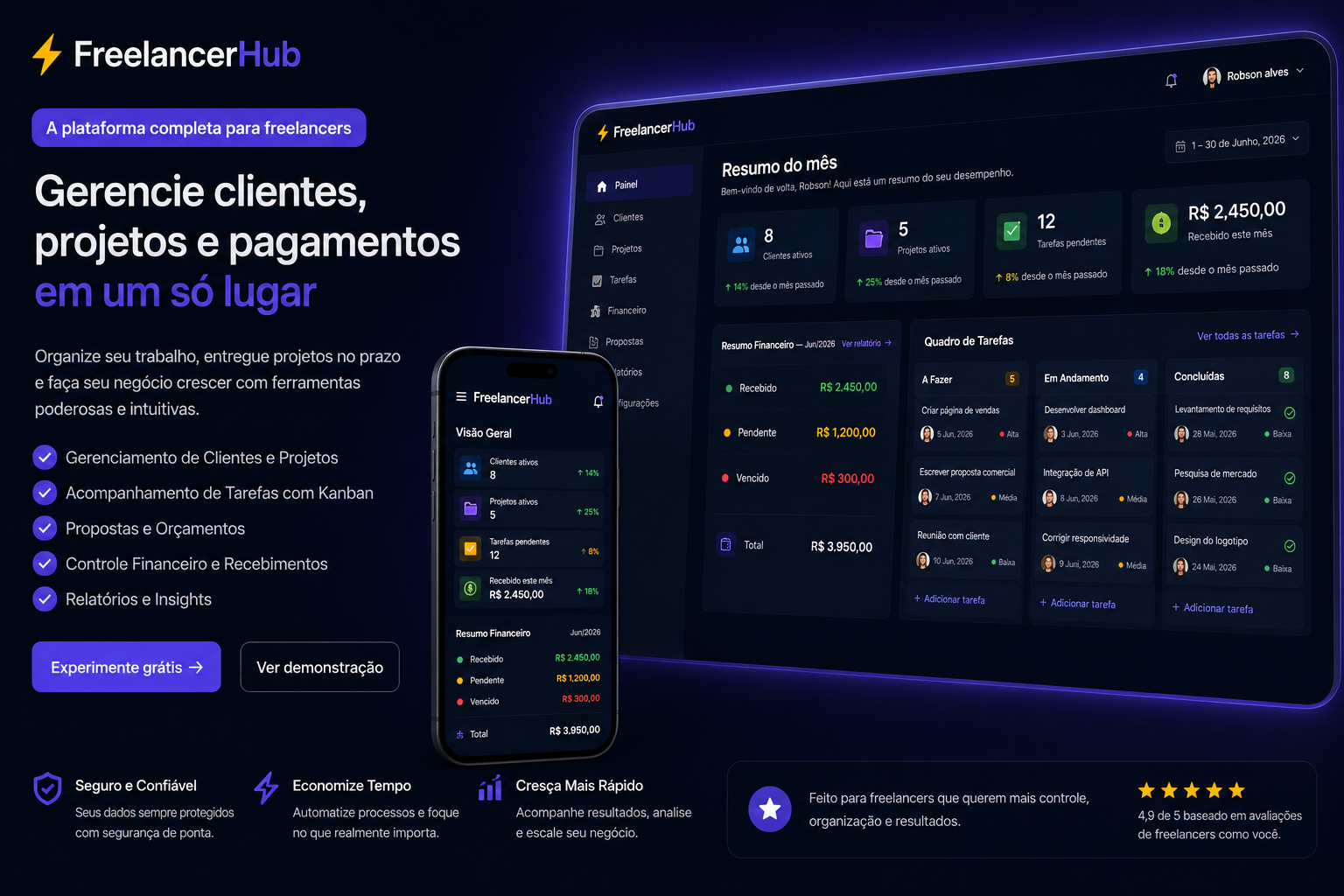 FreelancerHub - PHP Script de Gestão para Freelancers