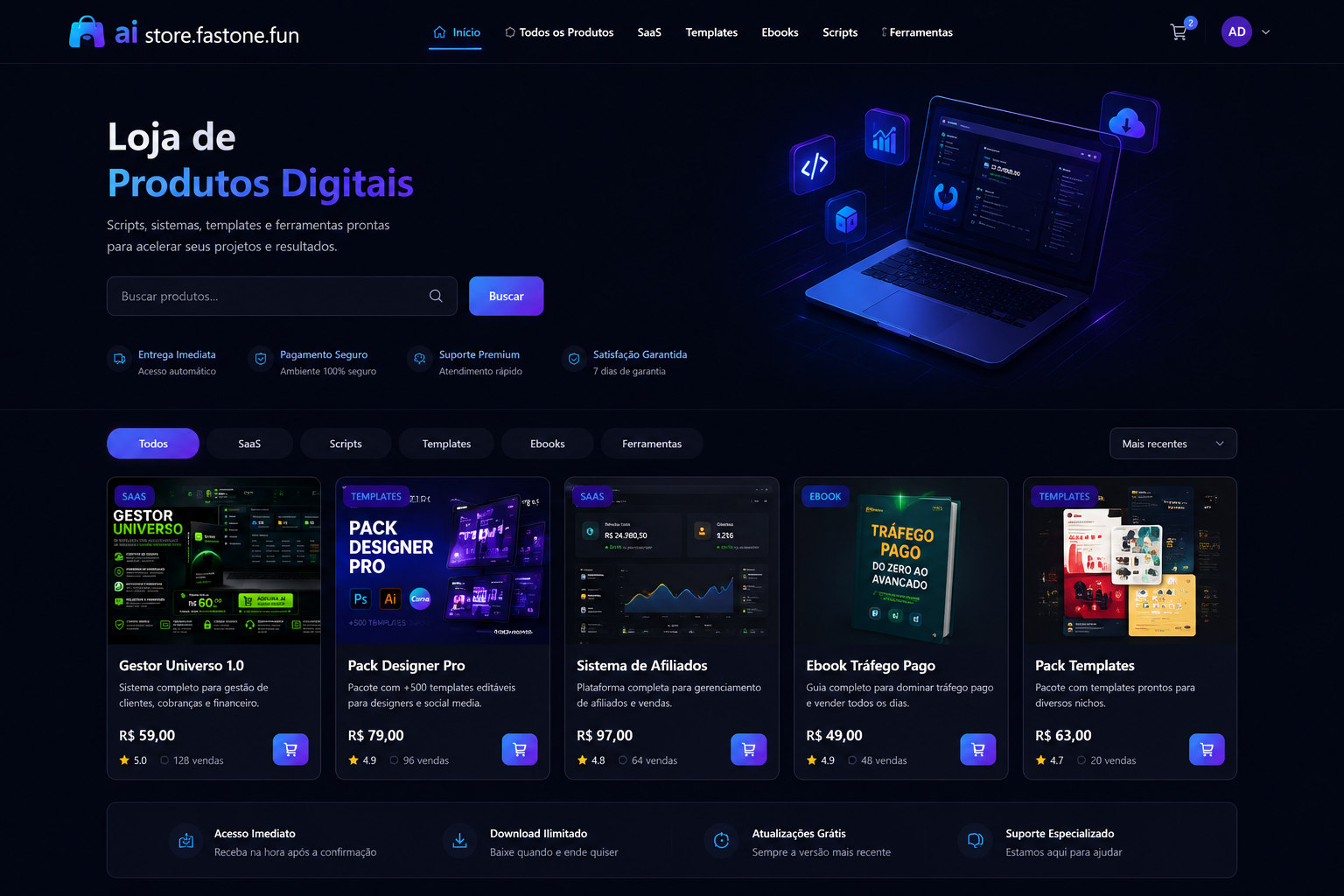 AI Store — Loja de Produtos Digitais 1.0